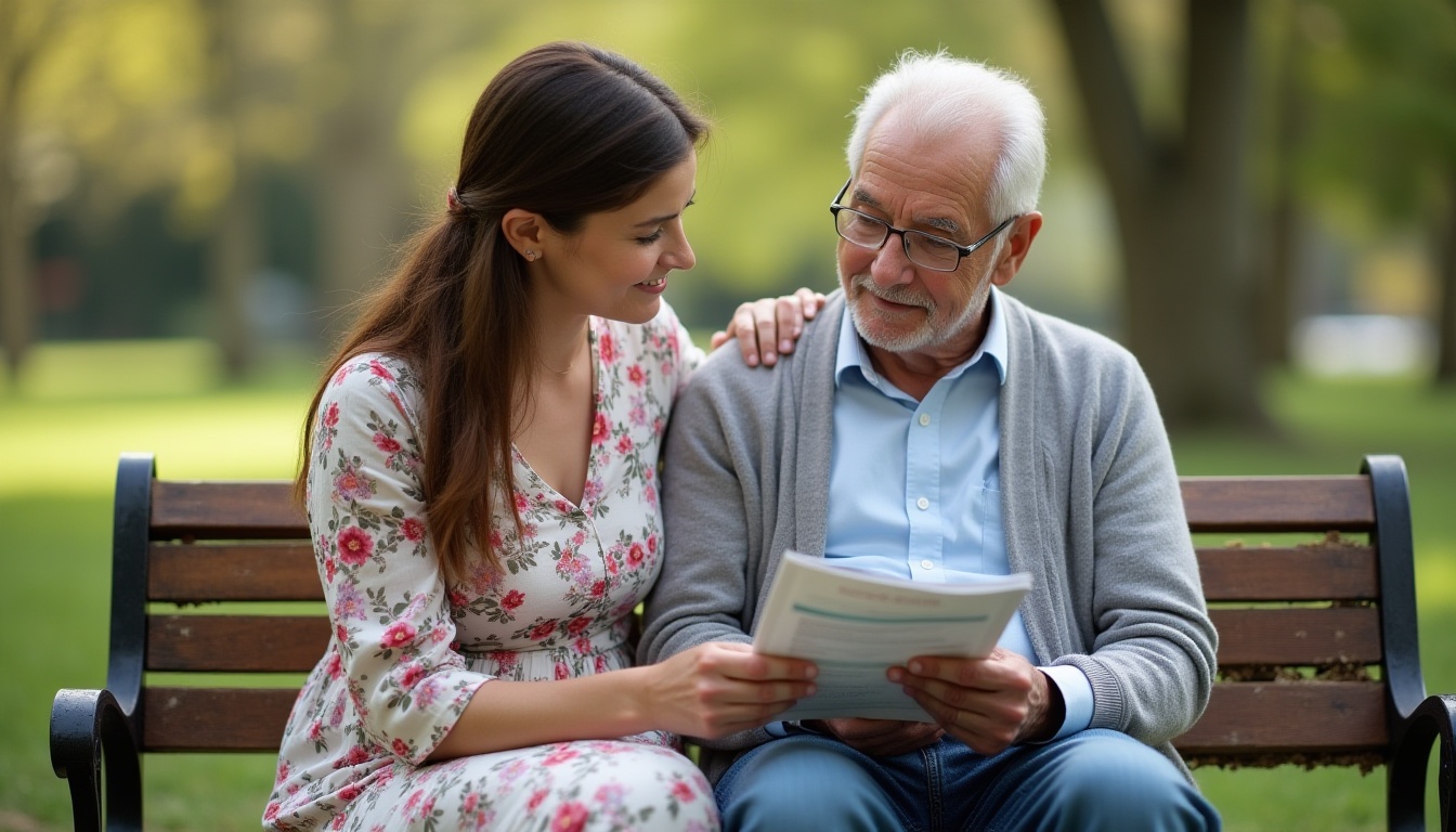 A carer talking through care options with a client